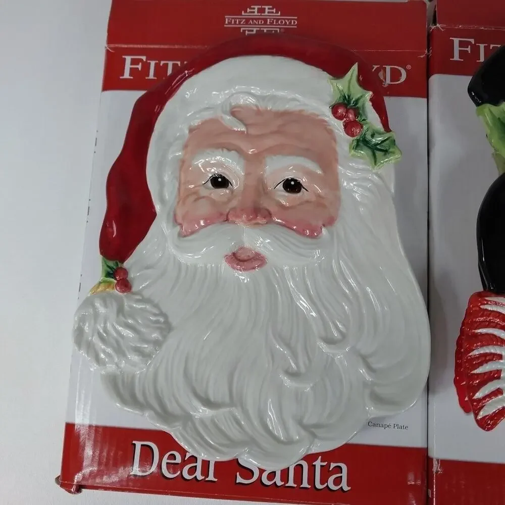 Fitz‎ and Floyd Snowman Christmas Candy Canape Plate Dish 9